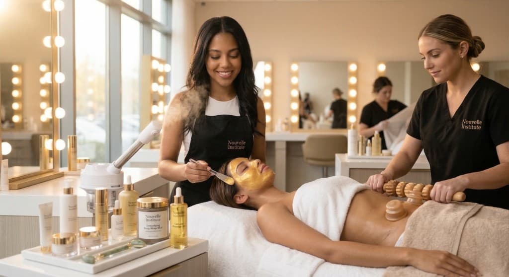 Imagen Hero premium del programa de Skin Care & Tratamiento Corporal para Nouvelle Institute.